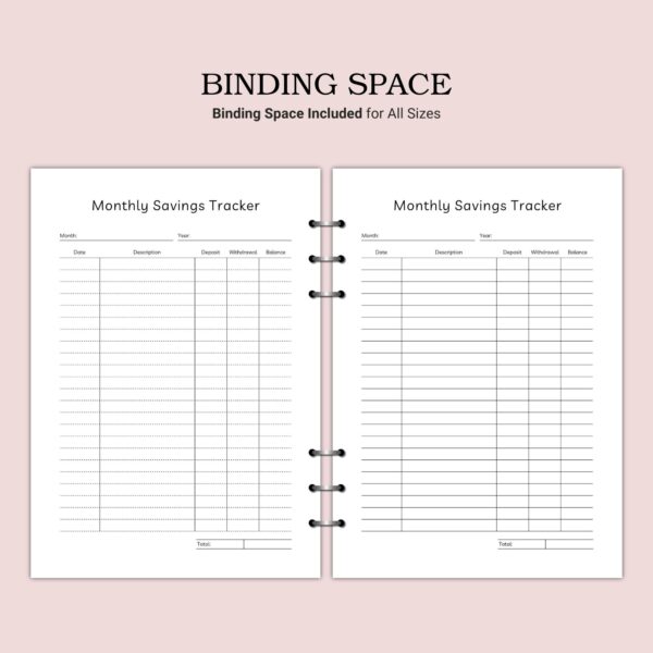 Printable Monthly Savings Tracker Template - Image 3