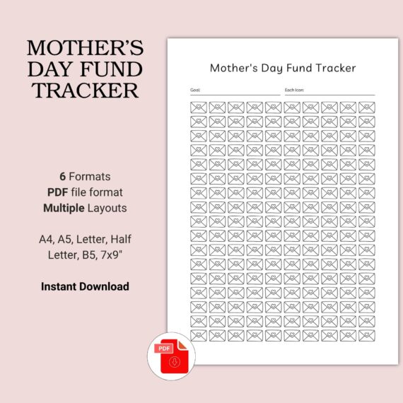 Printable Mother's Day Fund Tracker Template