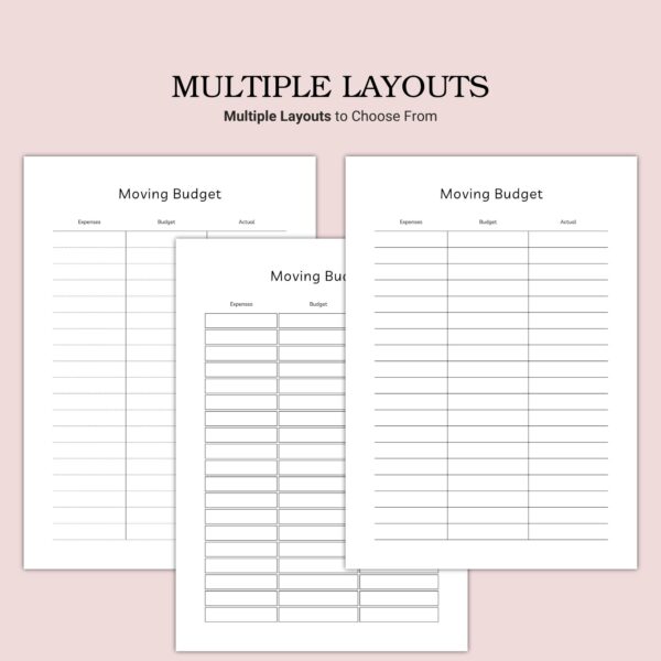 Printable Moving Budget Template - Image 2