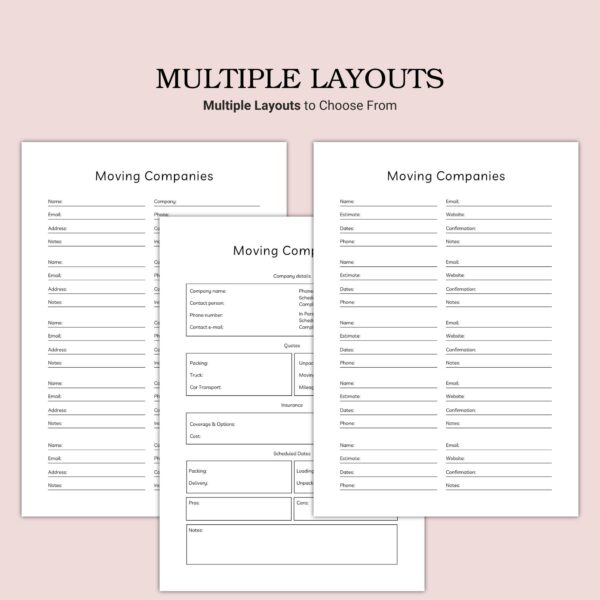 Printable Moving Companies Template - Image 2