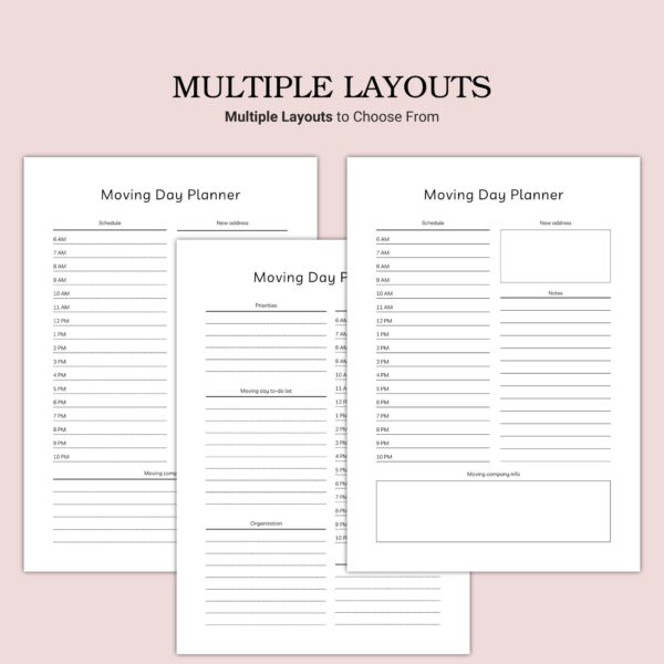 Printable Moving Day Planner Template - Image 3