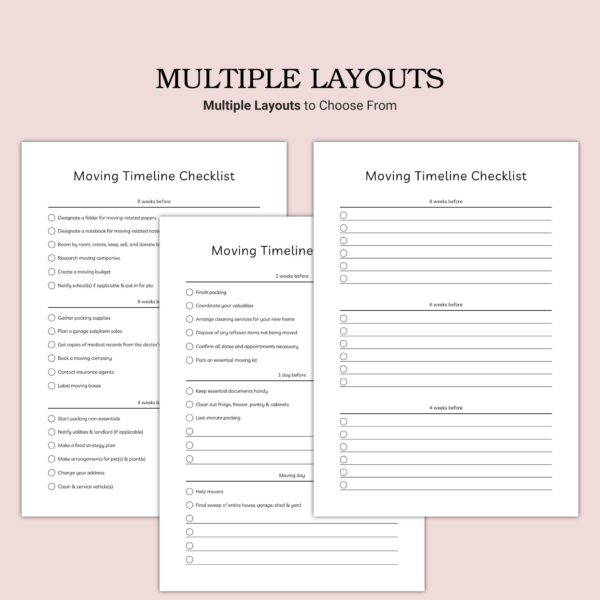 Printable Moving Timeline Checklist Template - Image 2