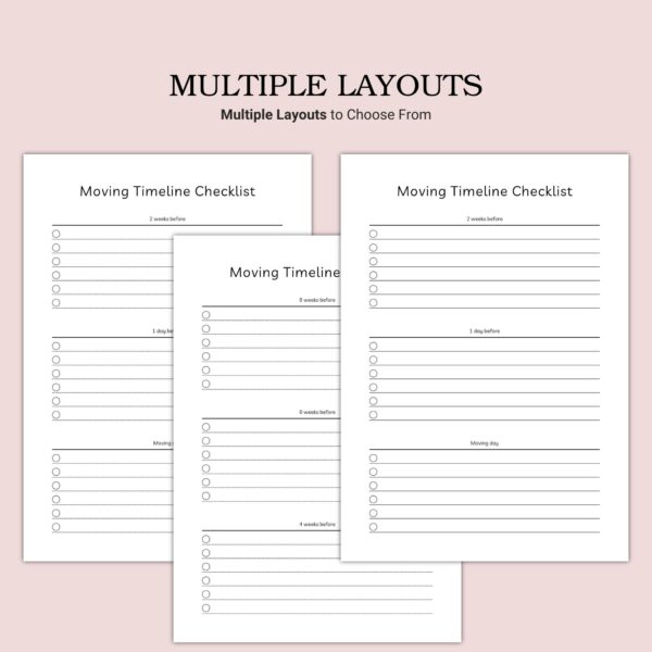 Printable Moving Timeline Checklist Template - Image 3