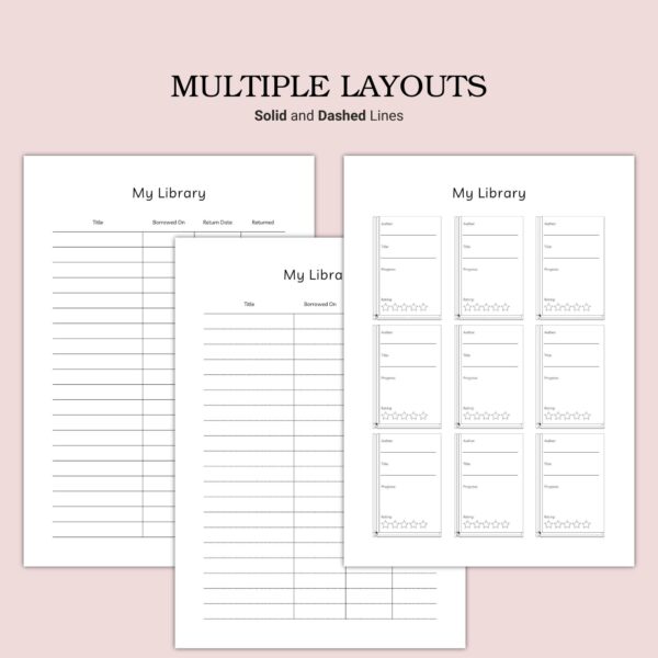 Printable My Library Template - Image 3