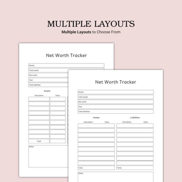 Printable Net Worth Tracker Template - Image 3