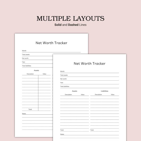 Printable Net Worth Tracker Template - Image 4