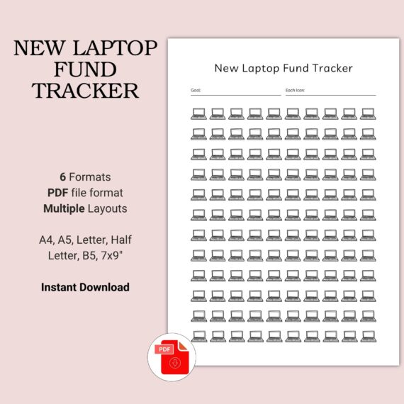 Printable New Laptop Fund Tracker Template