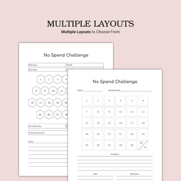 Printable No Spend Challenge Template - Image 3