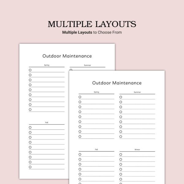 Printable Outdoor Maintenance Template - Image 3
