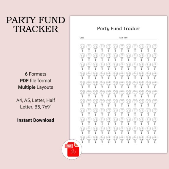 Printable Party Fund Tracker Template