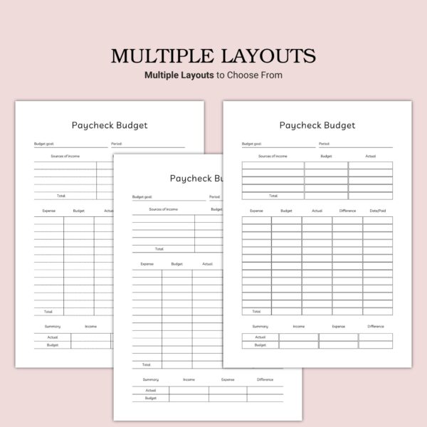 Printable Paycheck Budget Template - Image 2