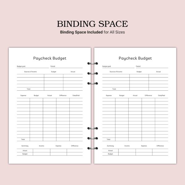 Printable Paycheck Budget Template - Image 3