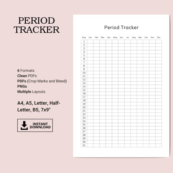 Printable Period Tracker Inserts