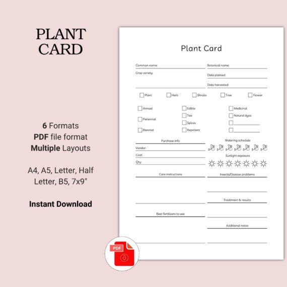 Printable Plant Card Template