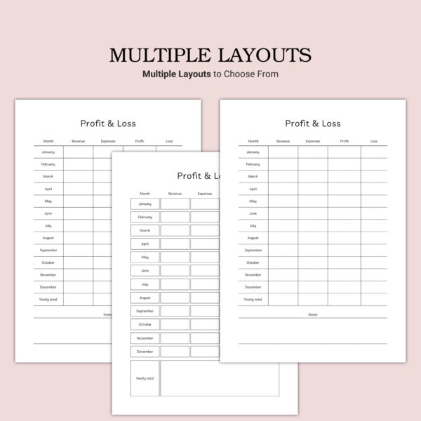 Printable Profit & Loss Template - Image 2