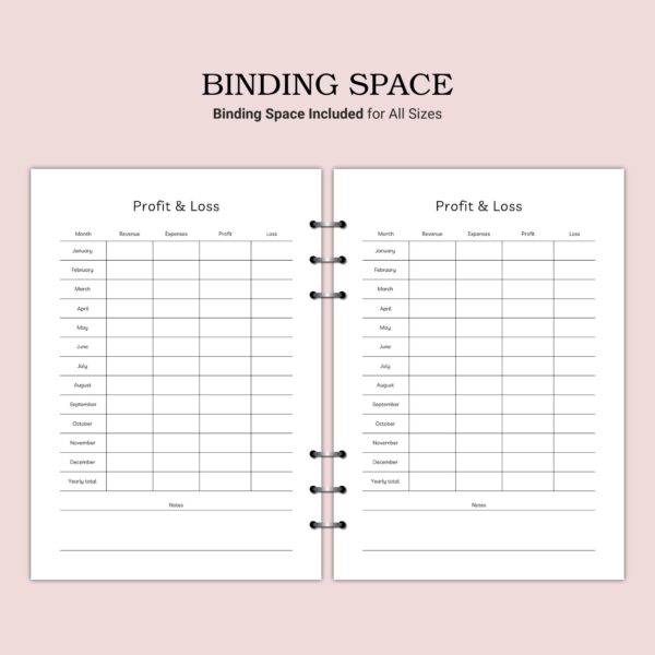 Printable Profit & Loss Template - Image 3