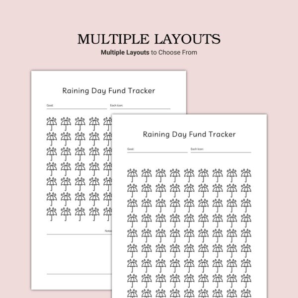 Printable Raining Day Fund Tracker Template - Image 2