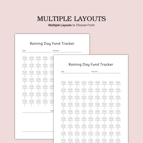 Printable Raining Day Fund Tracker Template - Image 3