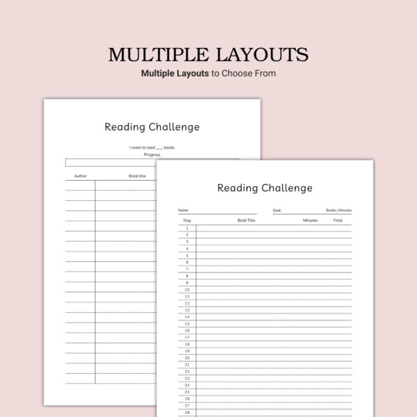 Printable Reading Challenge Template - Image 5