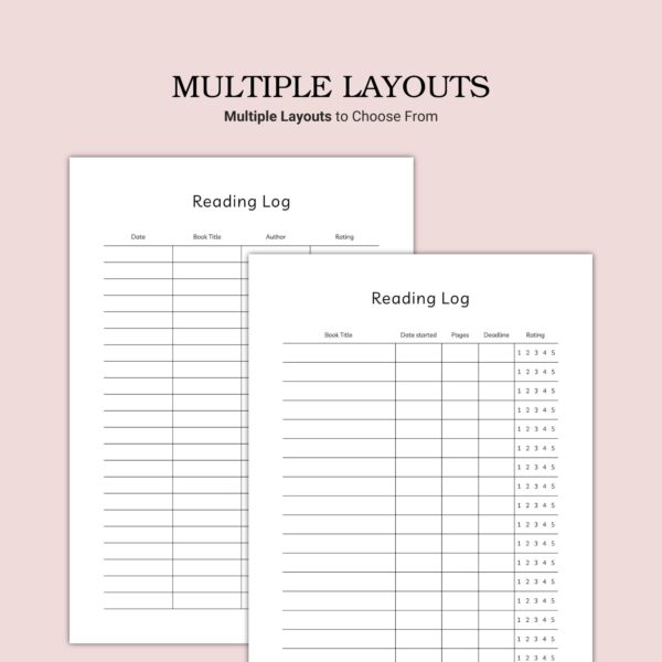 Printable Reading Log Template - Image 3