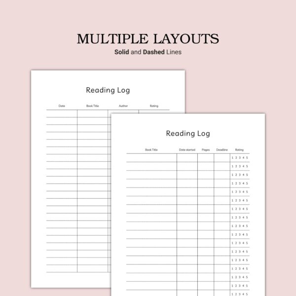 Printable Reading Log Template - Image 6