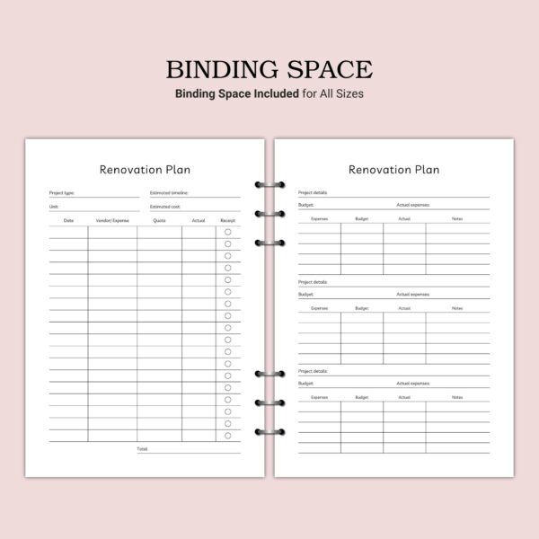 Printable Renovation Plan Template - Image 4