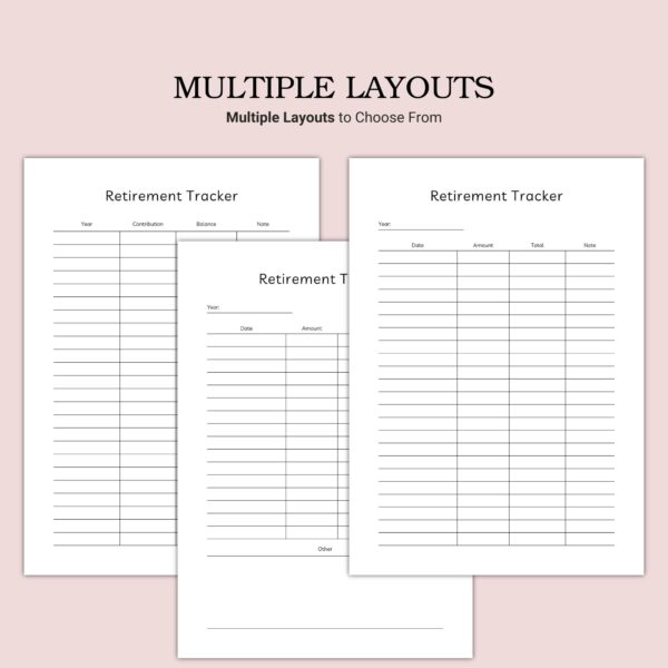 Printable Retirement Tracker Template - Image 2