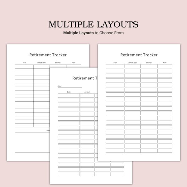 Printable Retirement Tracker Template - Image 3