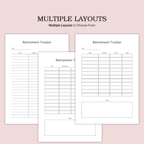 Printable Retirement Tracker Template - Image 4