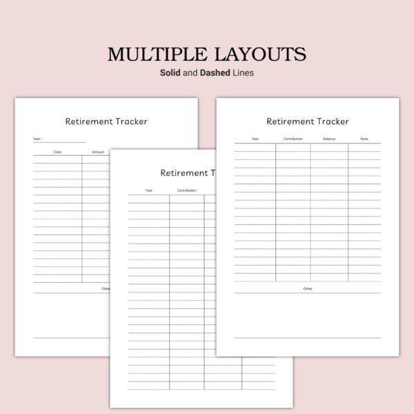 Printable Retirement Tracker Template - Image 5