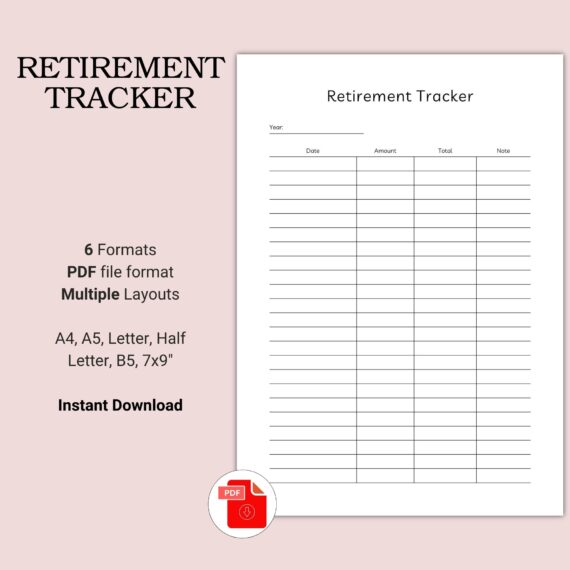 Printable Retirement Tracker Template