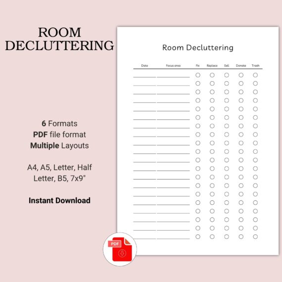 Printable Room Decluttering Template