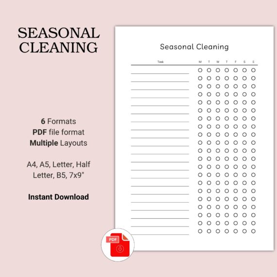 Printable Seasonal Cleaning Template