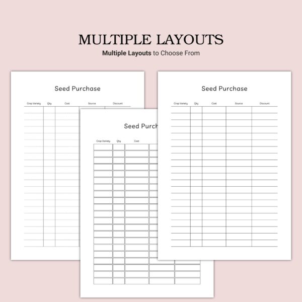 Printable Seed Purchase Template - Image 2