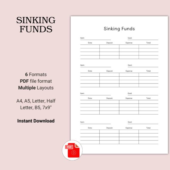 Printable Sinking Funds Template
