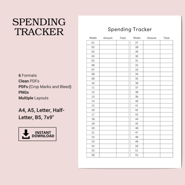 Printable Spending Tracker Template