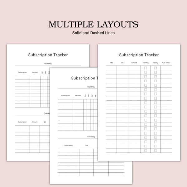 Printable Subscription Tracker Template - Image 4