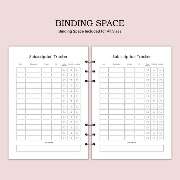 Printable Subscription Tracker Template - Image 5