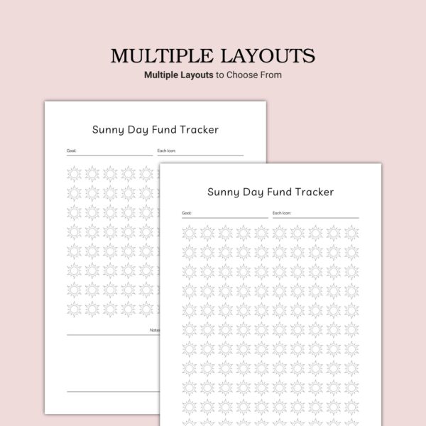 Printable Sunny Day Fund Tracker Template - Image 3