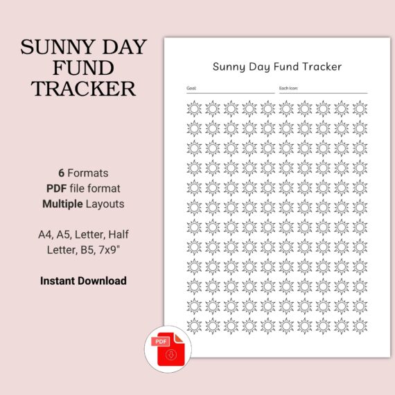Printable Sunny Day Fund Tracker Template