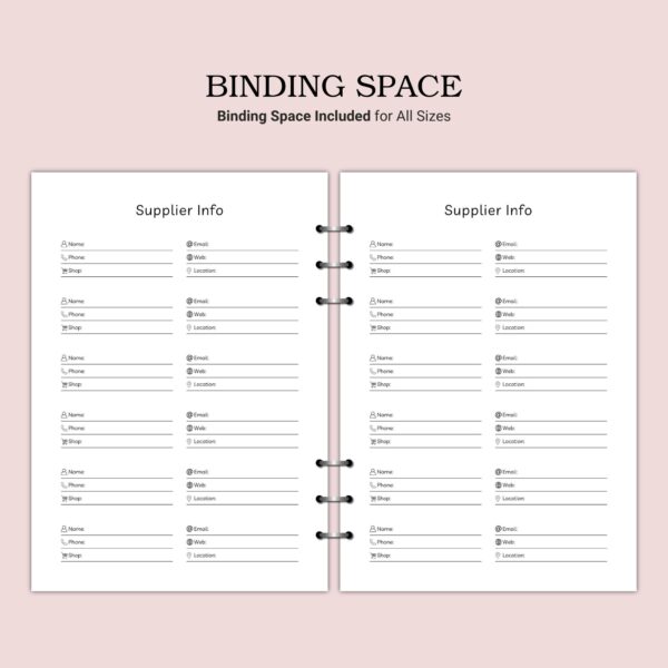 Printable Supplier Info Template - Image 4