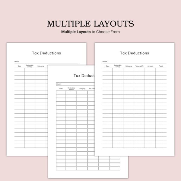 Printable Tax Deductions Template - Image 2