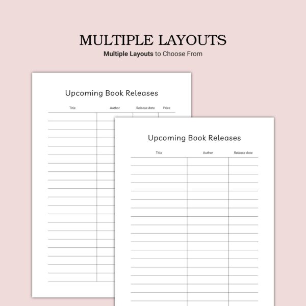 Printable Upcoming Book Releases Template - Image 2