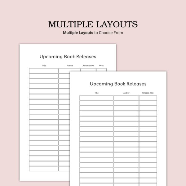 Printable Upcoming Book Releases Template - Image 3