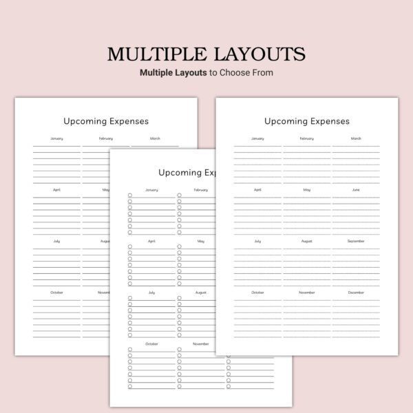 Printable Upcoming Expenses Template - Image 2
