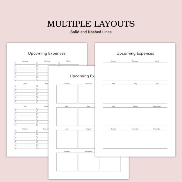 Printable Upcoming Expenses Template - Image 3