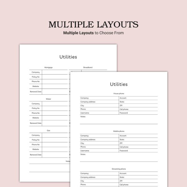 Printable Utilities Template - Image 2