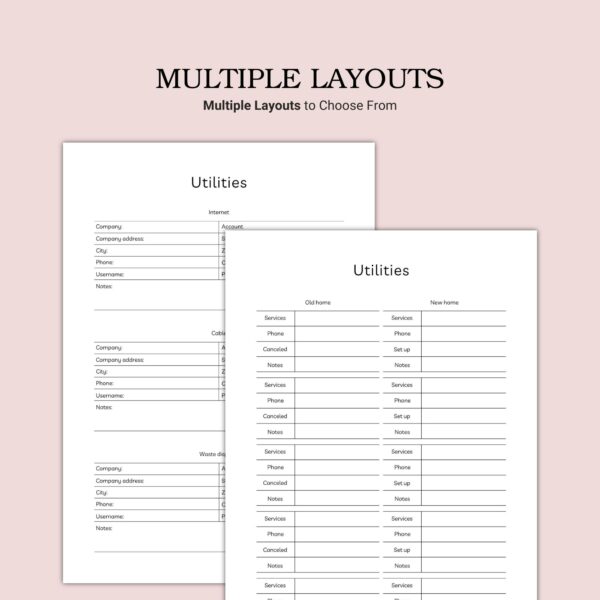 Printable Utilities Template - Image 3