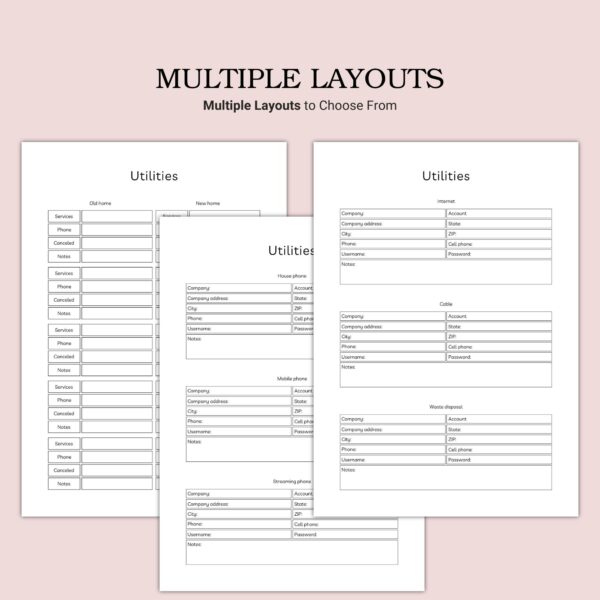 Printable Utilities Template - Image 4