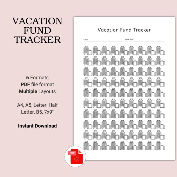 Printable Vacation Fund Tracker Template